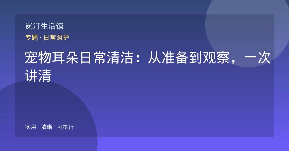 宠物耳朵日常清洁：从准备到观察，一次讲清
